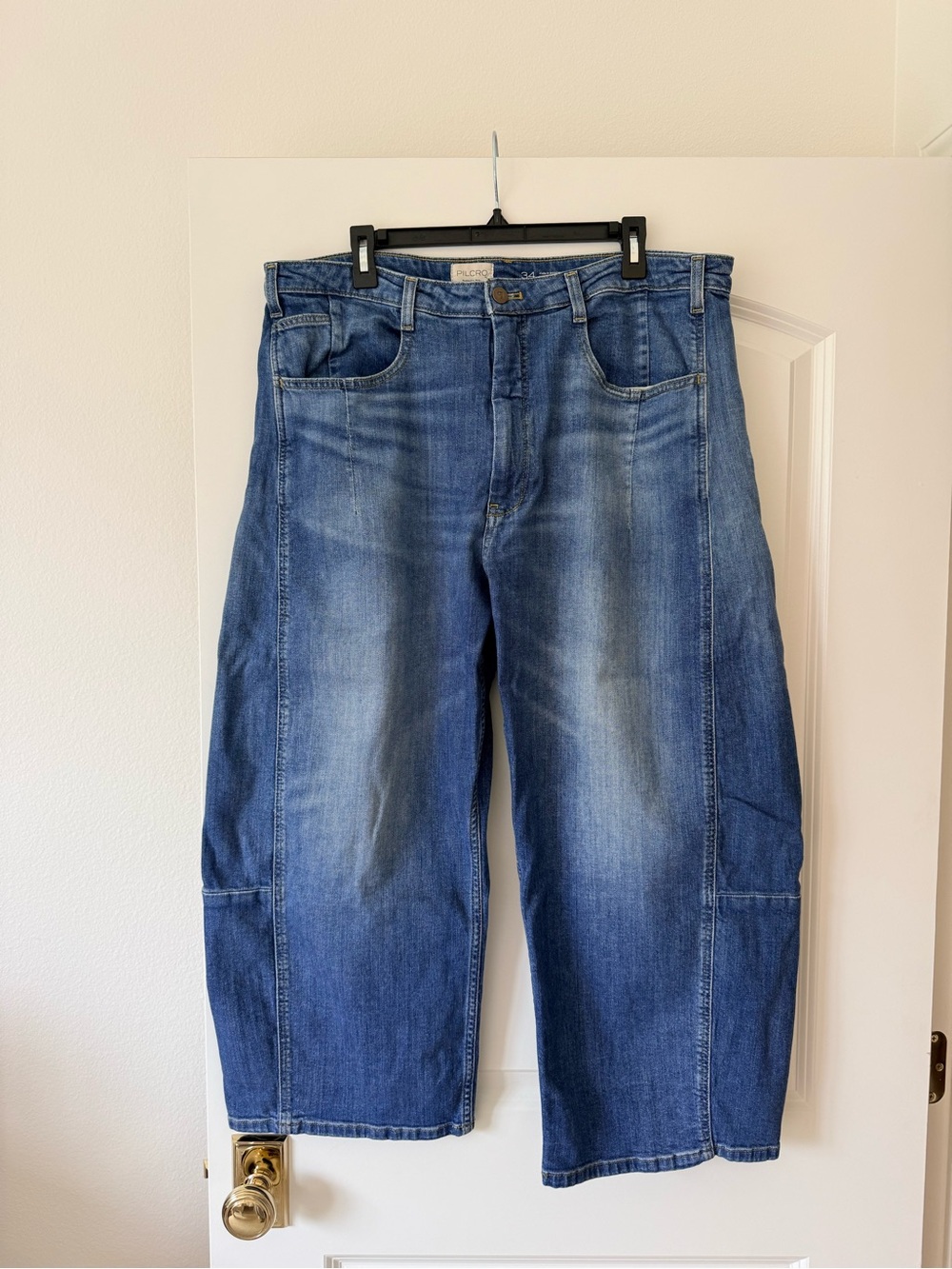 Pilcro Kenna Blue Denim Jeans - Barrel Relaxed Fit - Picture 2 of 5